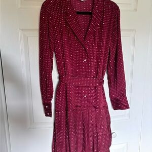 Chic Long Sleeve Burgundy Dress